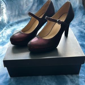 Naturalizer Red Mary Jane Heels with Strap